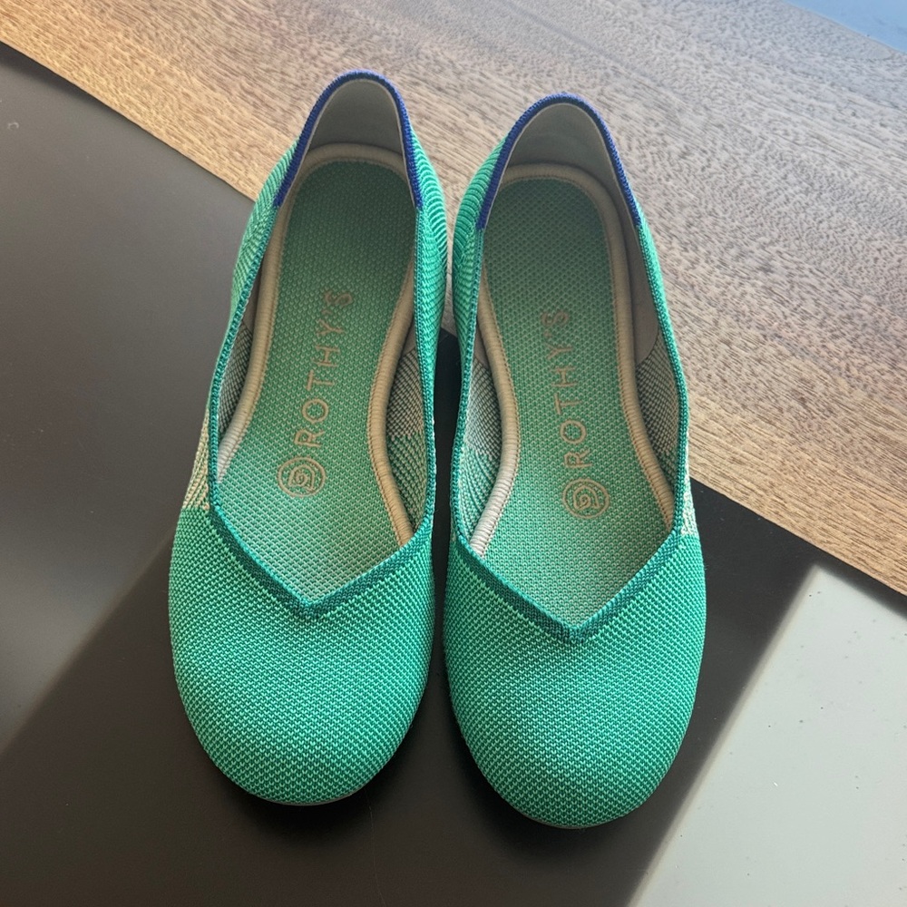 Rothy's Women's Aqua Blue Ballet Flats 6.5
